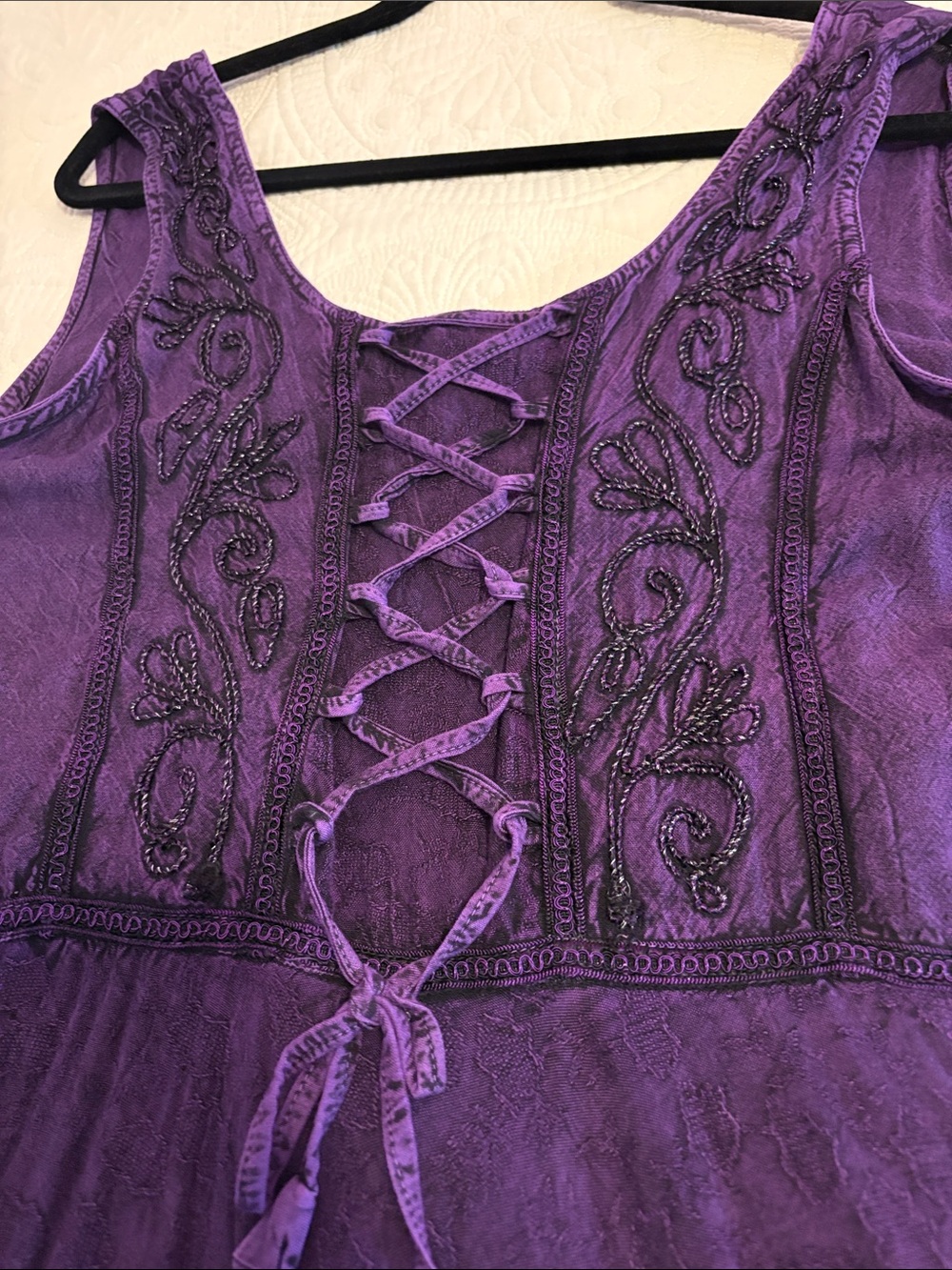 Purple Sleeveless Lace-Up Women’s Dress